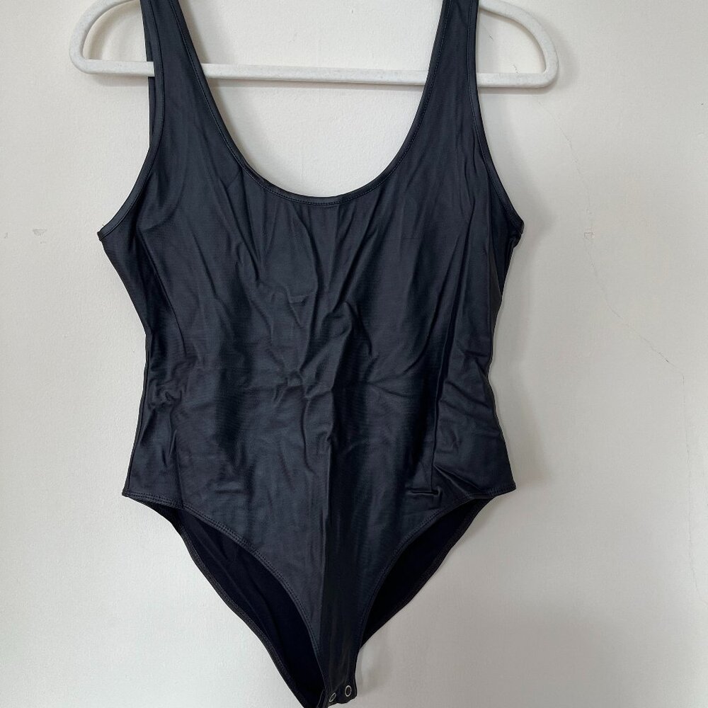 Black pleather bodysuit